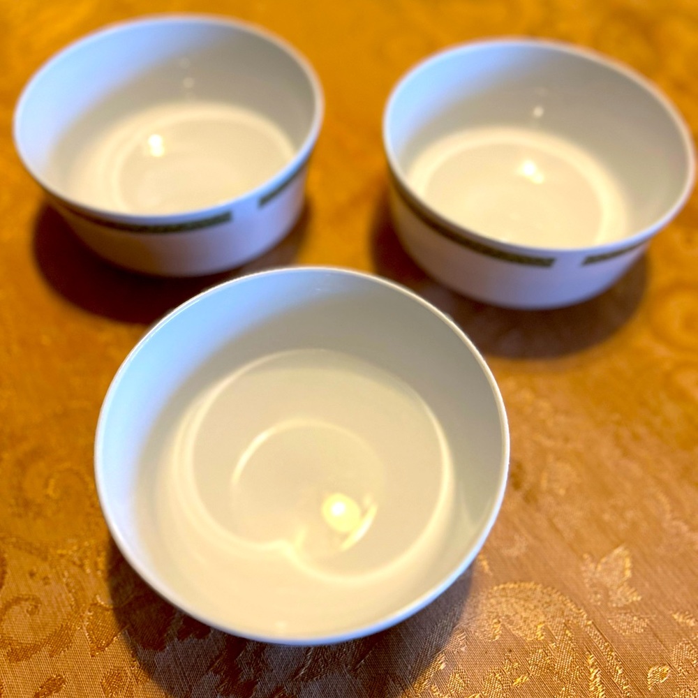 Set of 3 Corning Ware Centura Coupe Soup/Cereal Bowls Lynwood Green 5.5” China